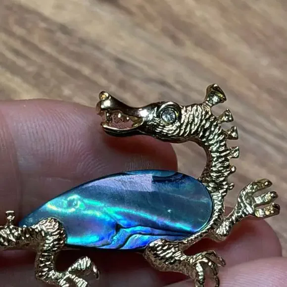 Loch Ness monster brooch with abalone - Picture 5 of 5